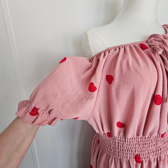 Kindred Petite XL Peasant Maxi Dress Tiered Skirt Puff Sleeve - Picture 3 of 6